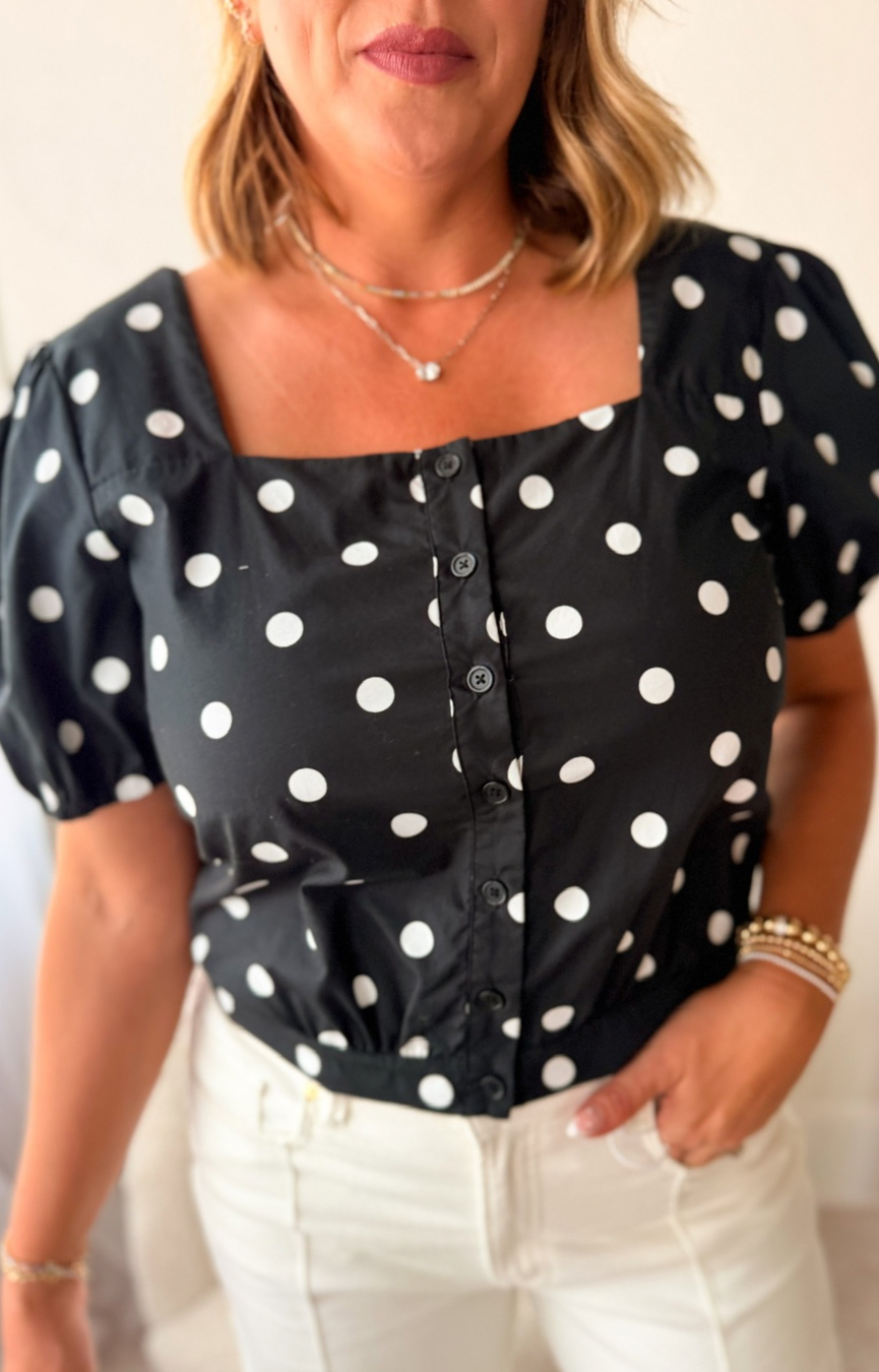 Bethie Polka Dot Top