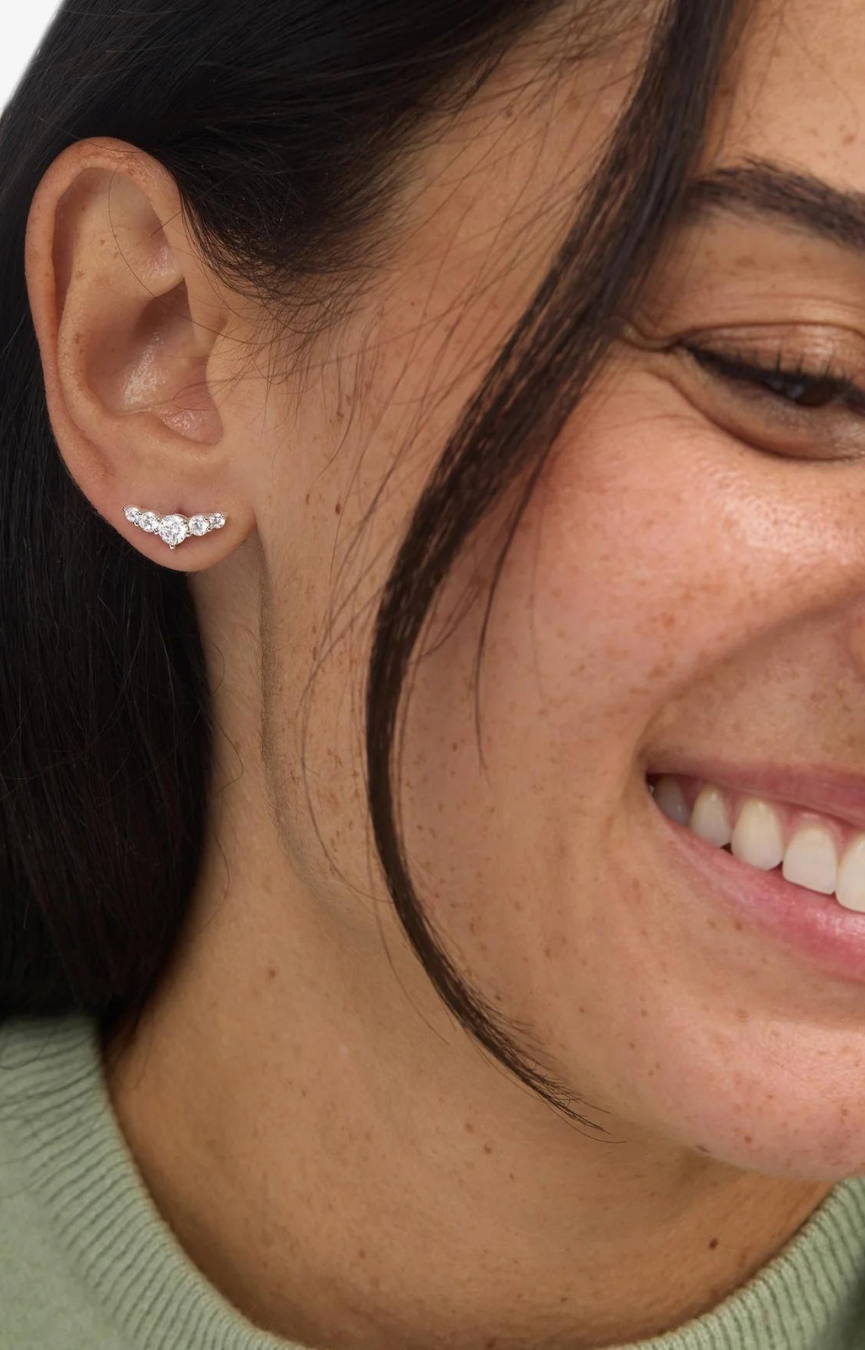 Radiant Silver Studs