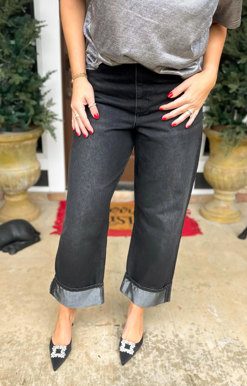 Holly HR Straight Leg Jeans- Black Gem