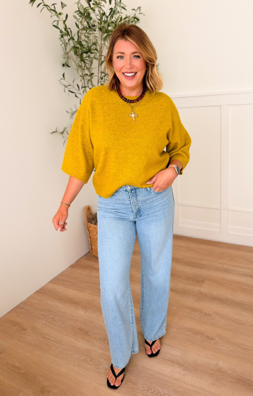 Weightless Wide Leg Jeans- Indigo