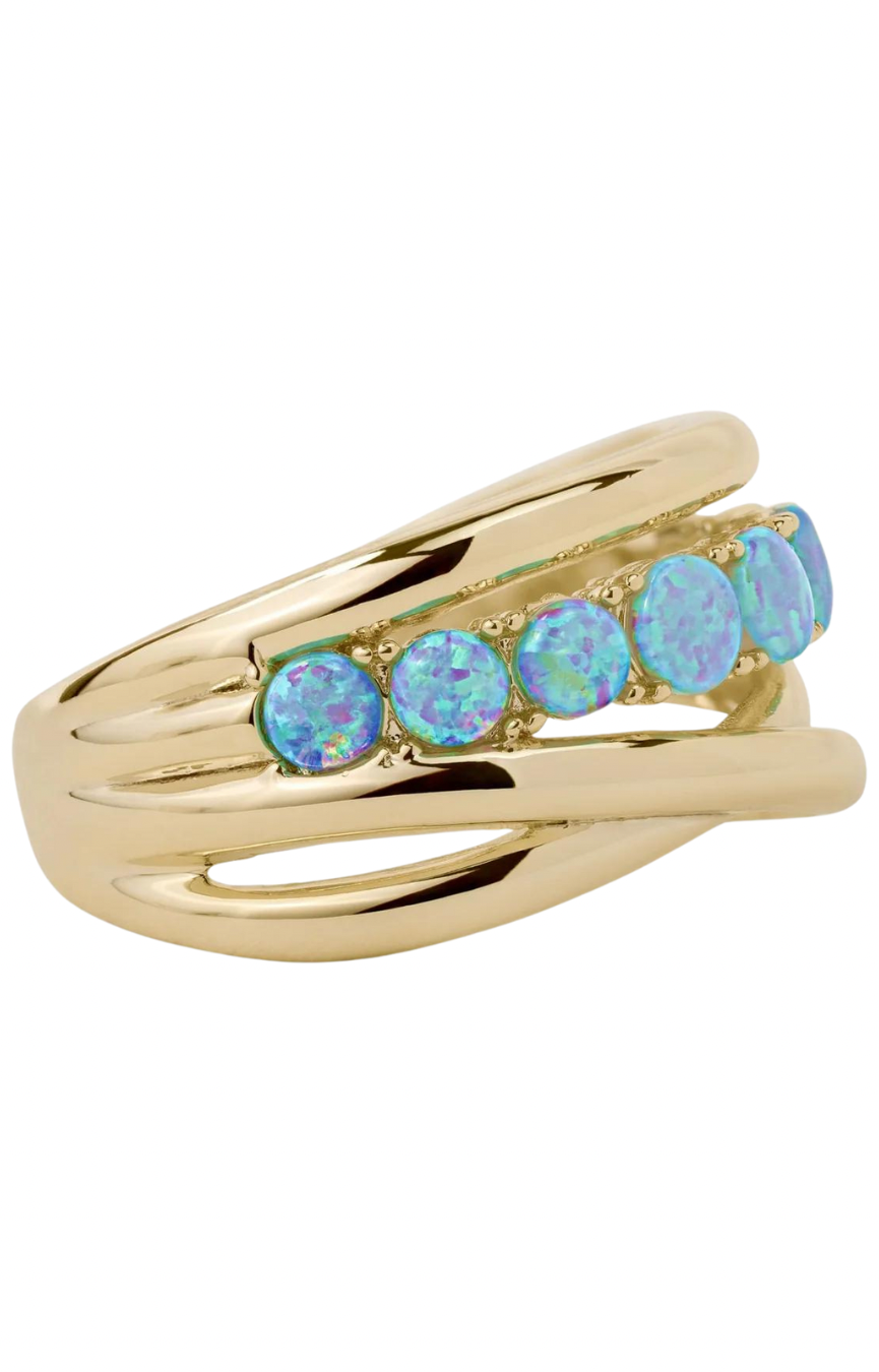 Oh She Fancy Stacked Blue Opal Ring