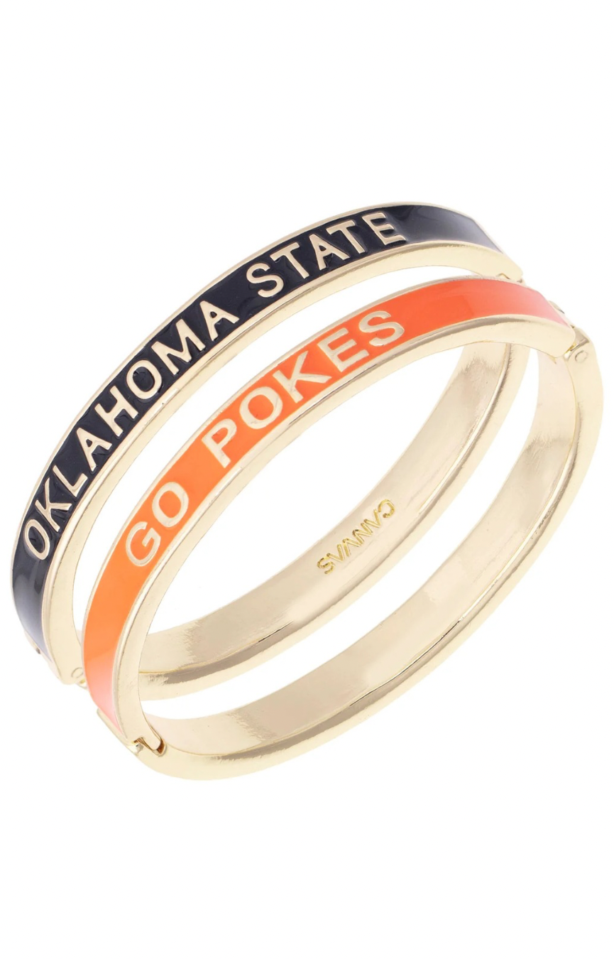 Oklahoma State Enamel Hinge Bangle