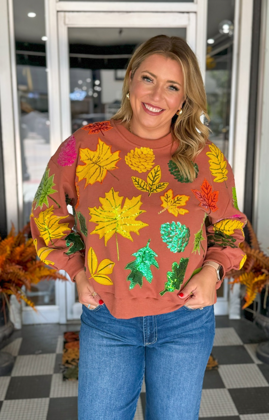 Brown Fall Leaves Sweatshirt