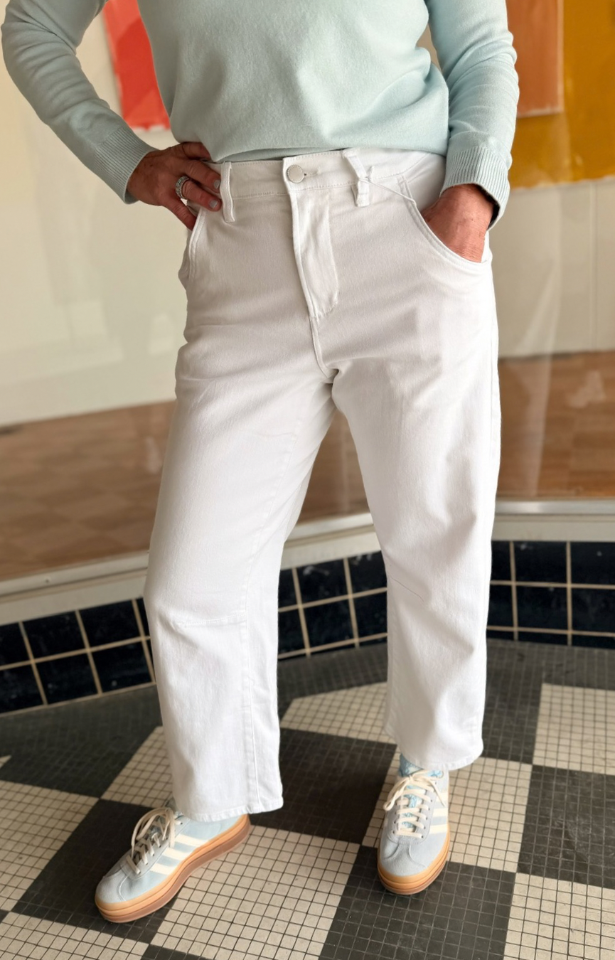 Lasso HR Barrel Jeans- Summer White