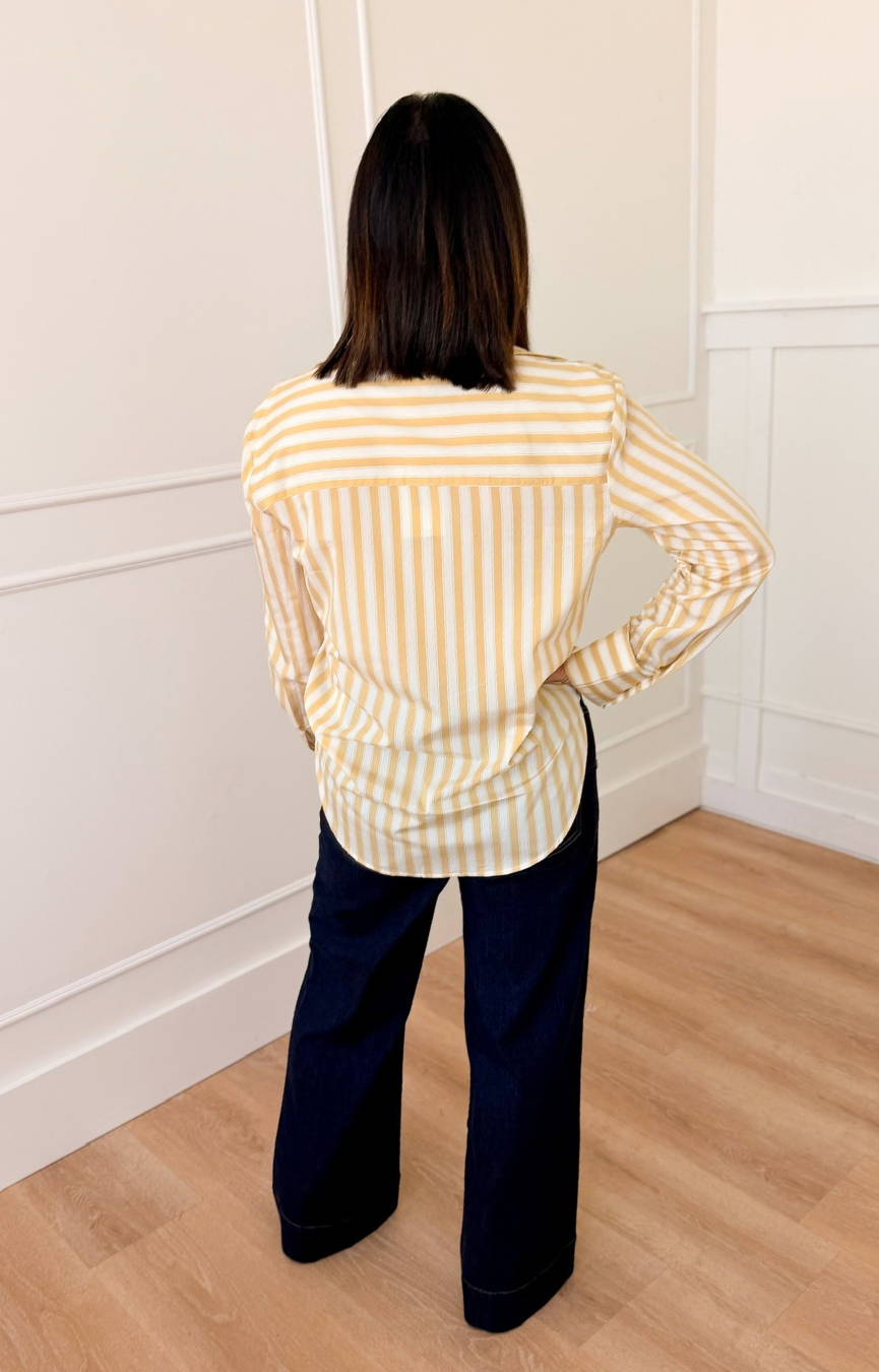 Golden Haven Striped Button Up