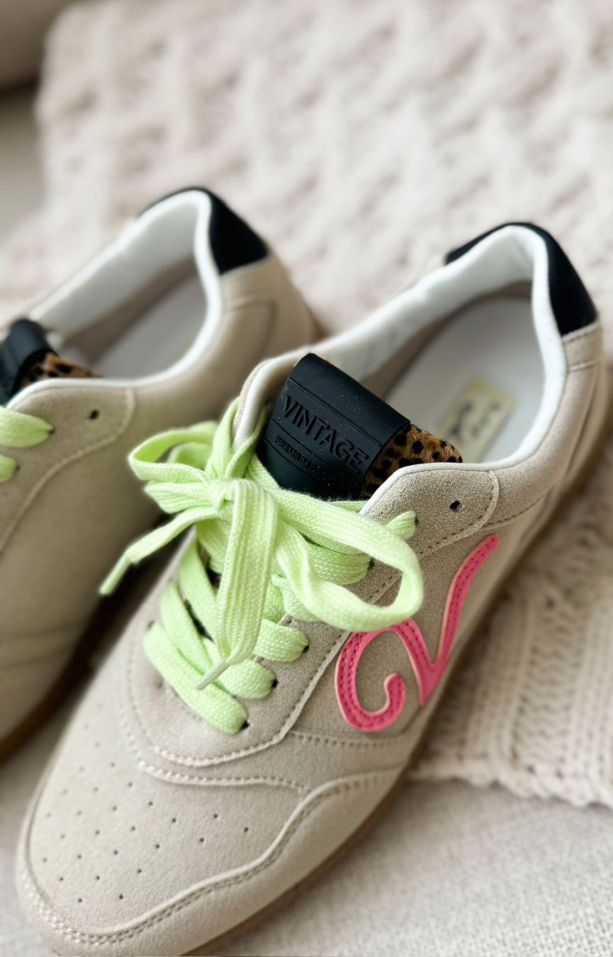 Whiz Sneakers- Taupe/Leopard