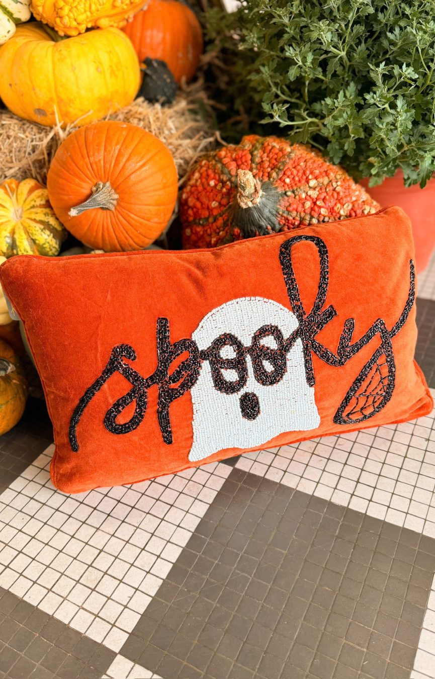 Beaded Spooky Pillow