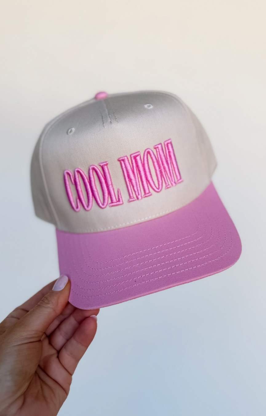 Cool Mom Puff Hat- Pink