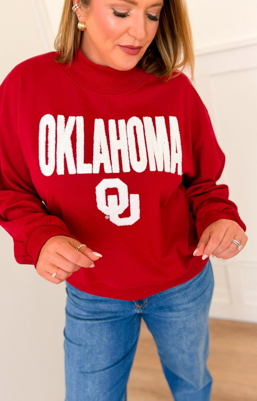 Oklahoma Mock Neck Sweatshirt