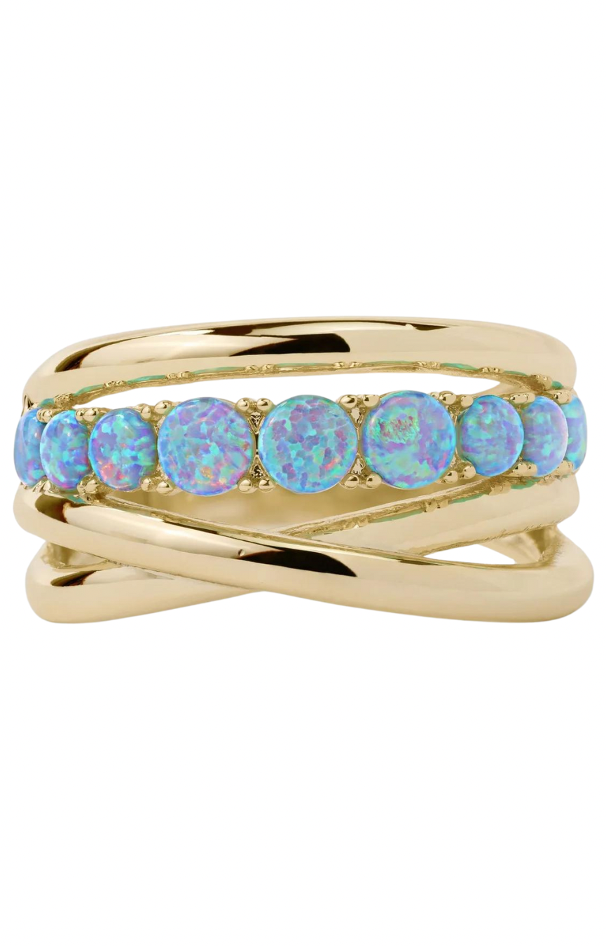 Oh She Fancy Stacked Blue Opal Ring