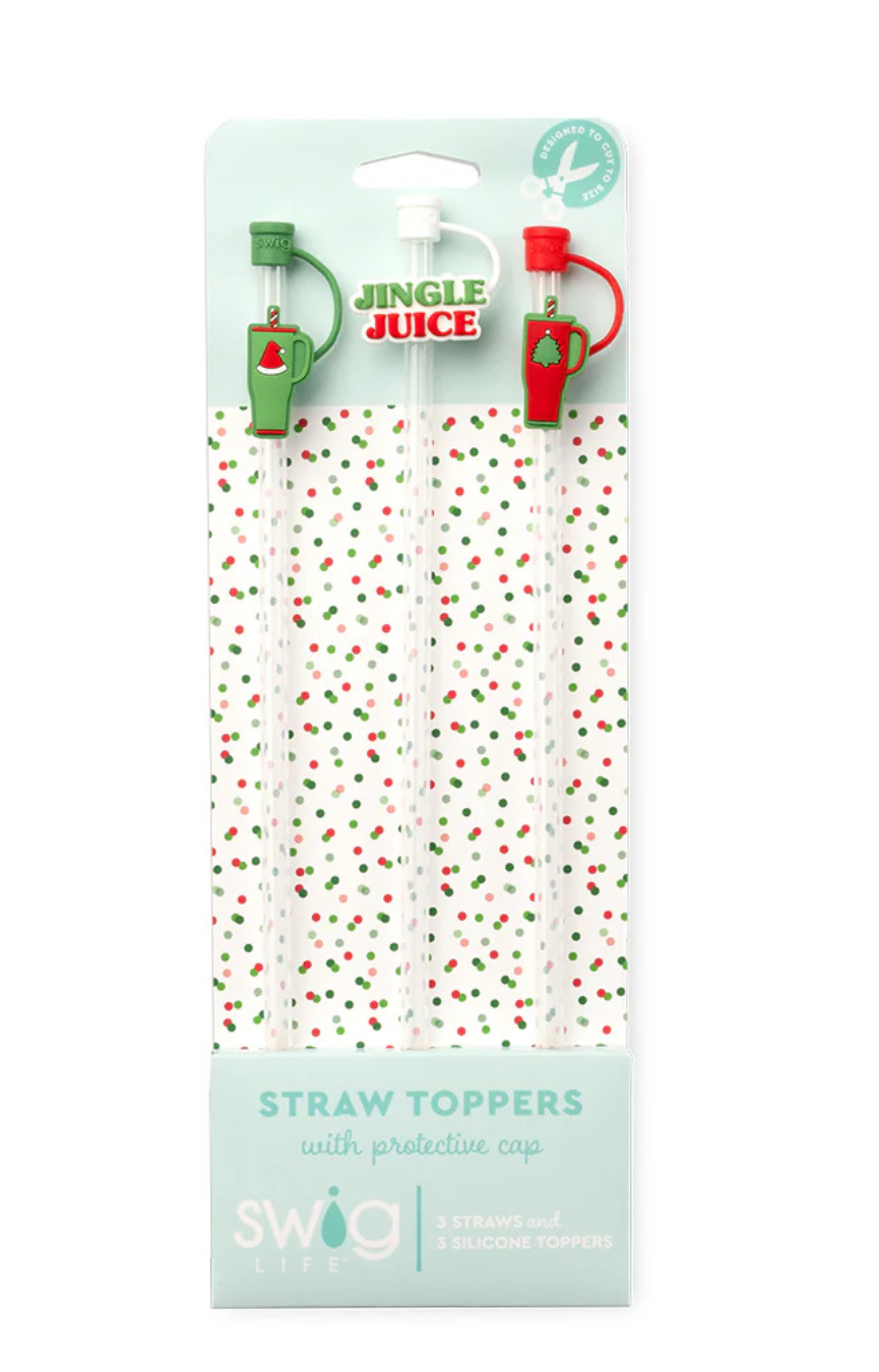 Christmas Straw Topper Set