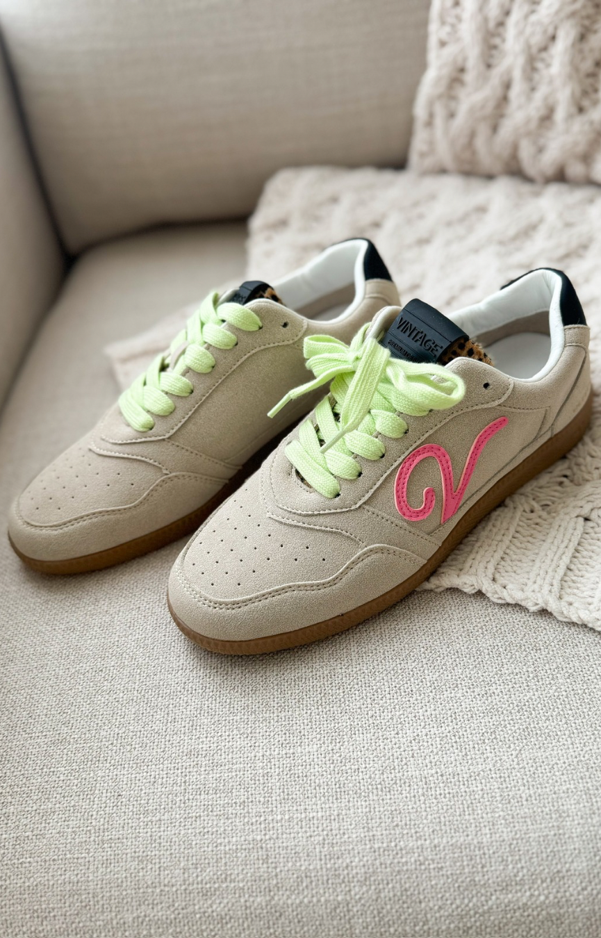 Whiz Sneakers- Taupe/Leopard