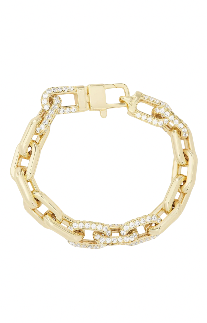 Frankie Pave Gold Chain Bracelet