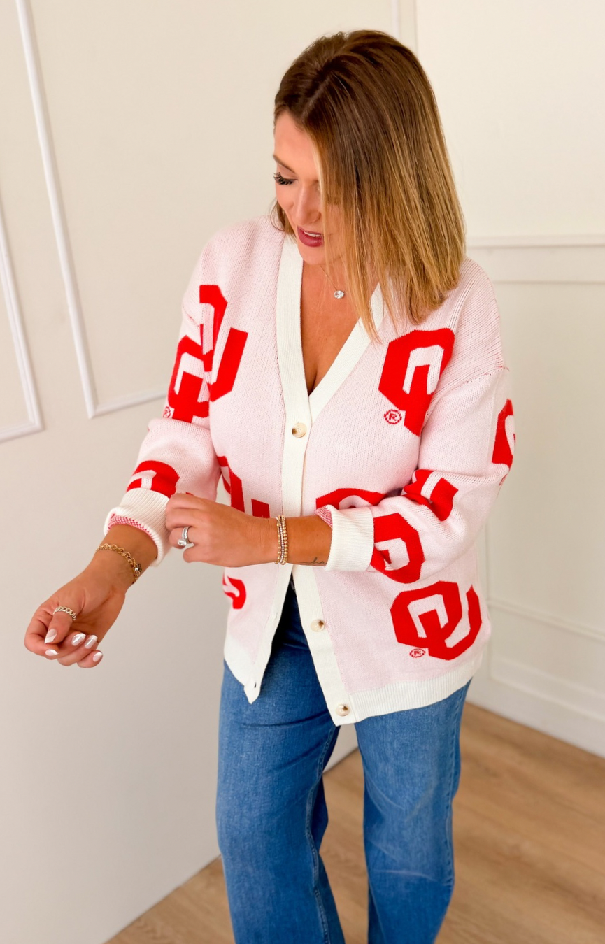 Oklahoma Varsity Repeater Cardigan