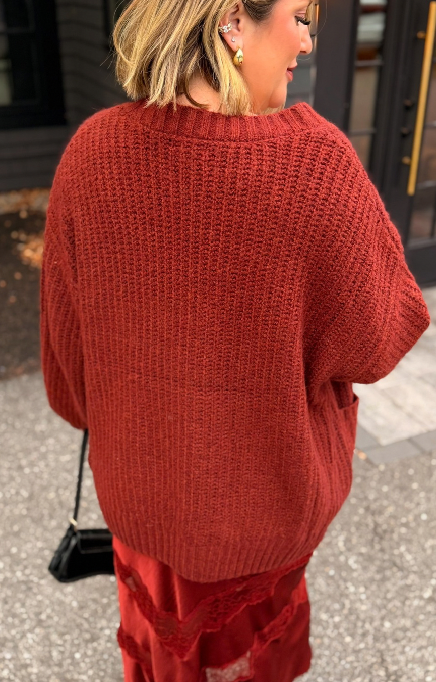 Whitmore Cardigan- Velvet Rouge