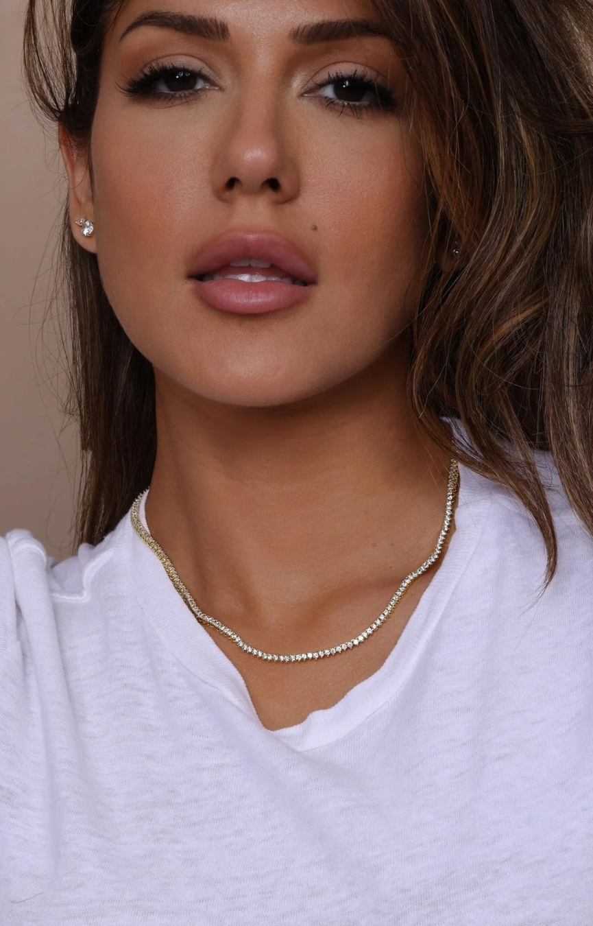 Baby Not Your Basic Gold 18” Tennis Necklace