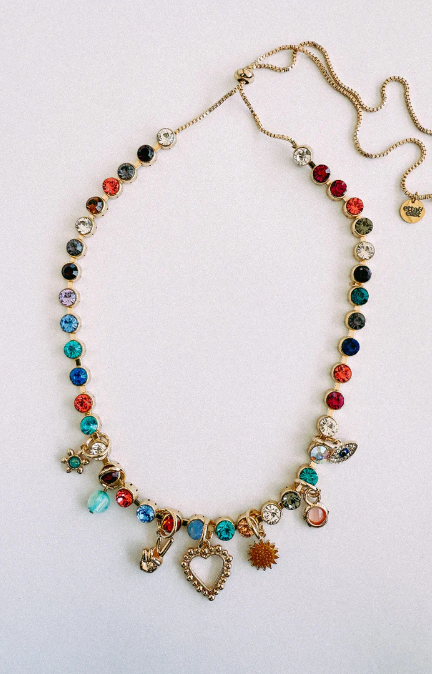 Rhinestone Rainbow Necklace