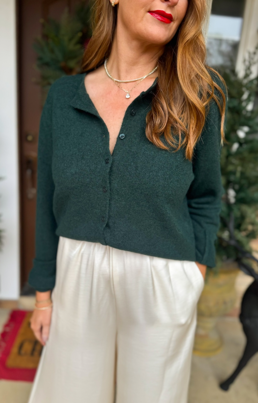 Medina Cardigan- Garland Green