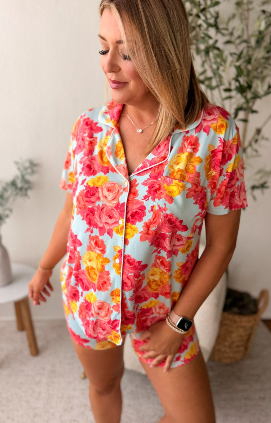 Blue & Rose Floral Set