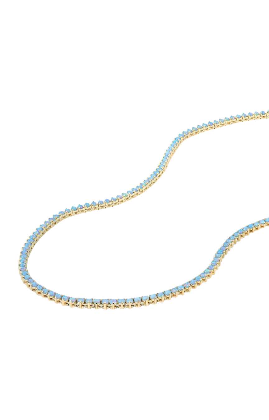 Not Your Basic Blue Opal 16” Tennis Necklace