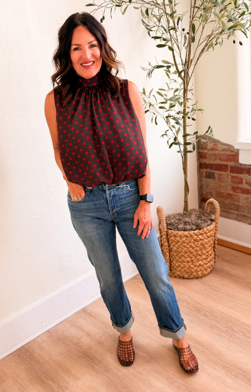 Vintage Straight Ankle Cuffed Jeans
