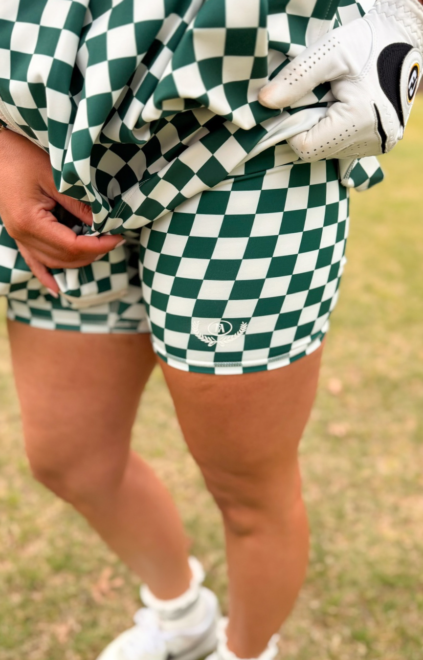 Biddy Shorties- Green/White Checkered