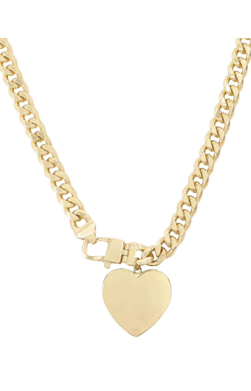 Julian XL Heart 16” Cuban Chain Necklace