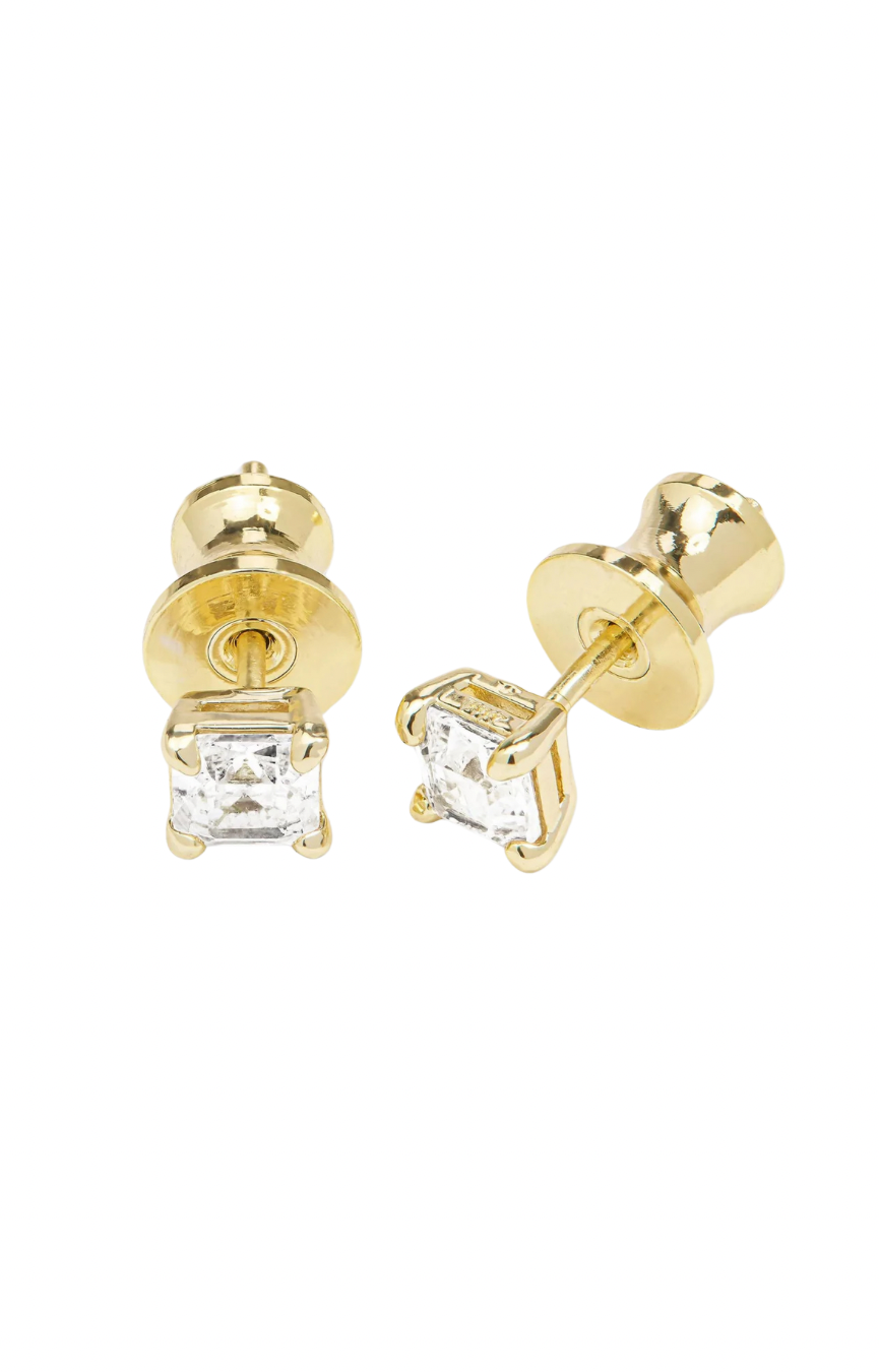 Queens 4mm Gold Studs