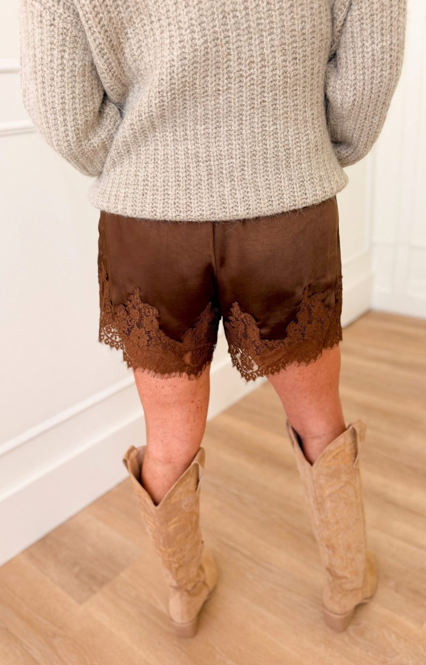 Cocoa Lace Shorts