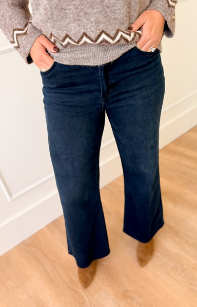 Women's Fiona high-rise wide-leg jeans in Inkwell wash at EVER Boutique